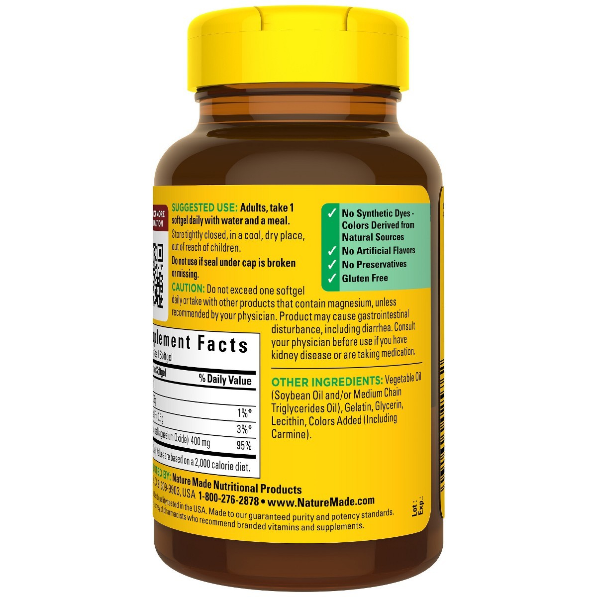 Nature Made Extra Strength Magnesium Oxide 400mg, Muscle, Nerve – 60ct