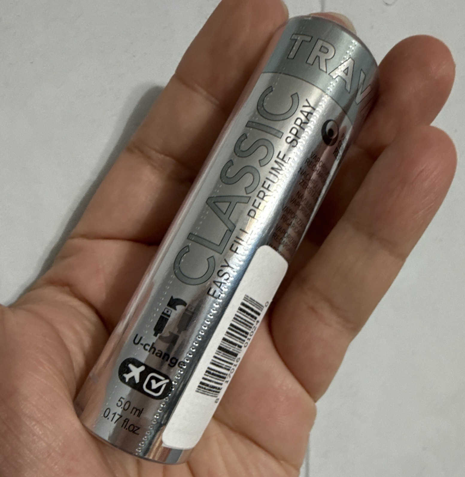 Travalo U-change Refillable Travel Perfume Spray Bottle 0.17 fl oz Silver