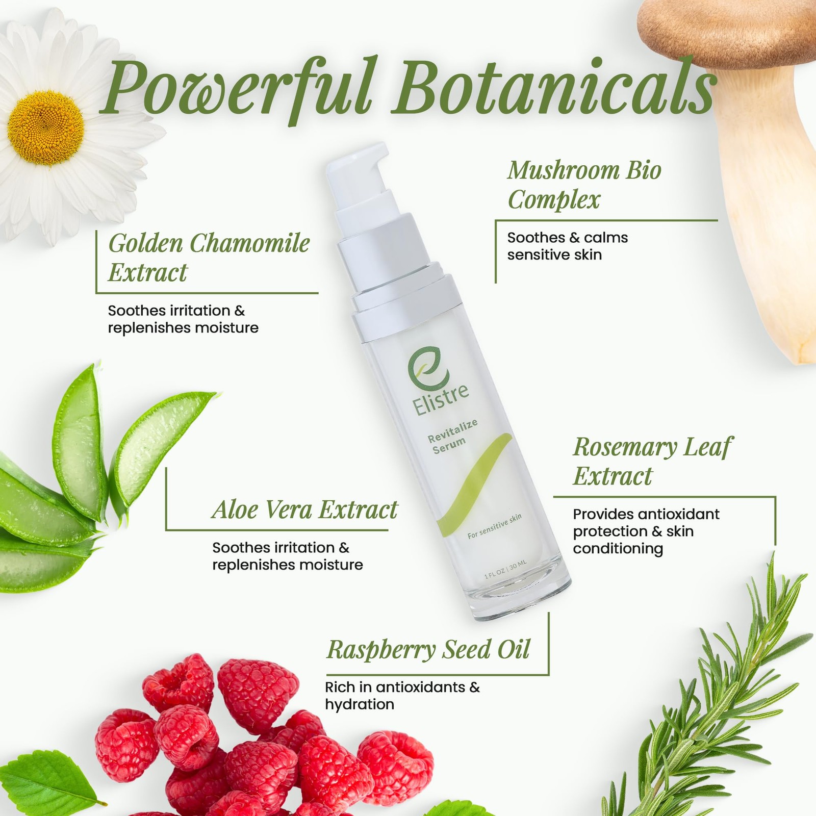 Elistre Revitalize Serum with Vitamin C, For Sensitive 1 Fl Oz (Pack of 1)