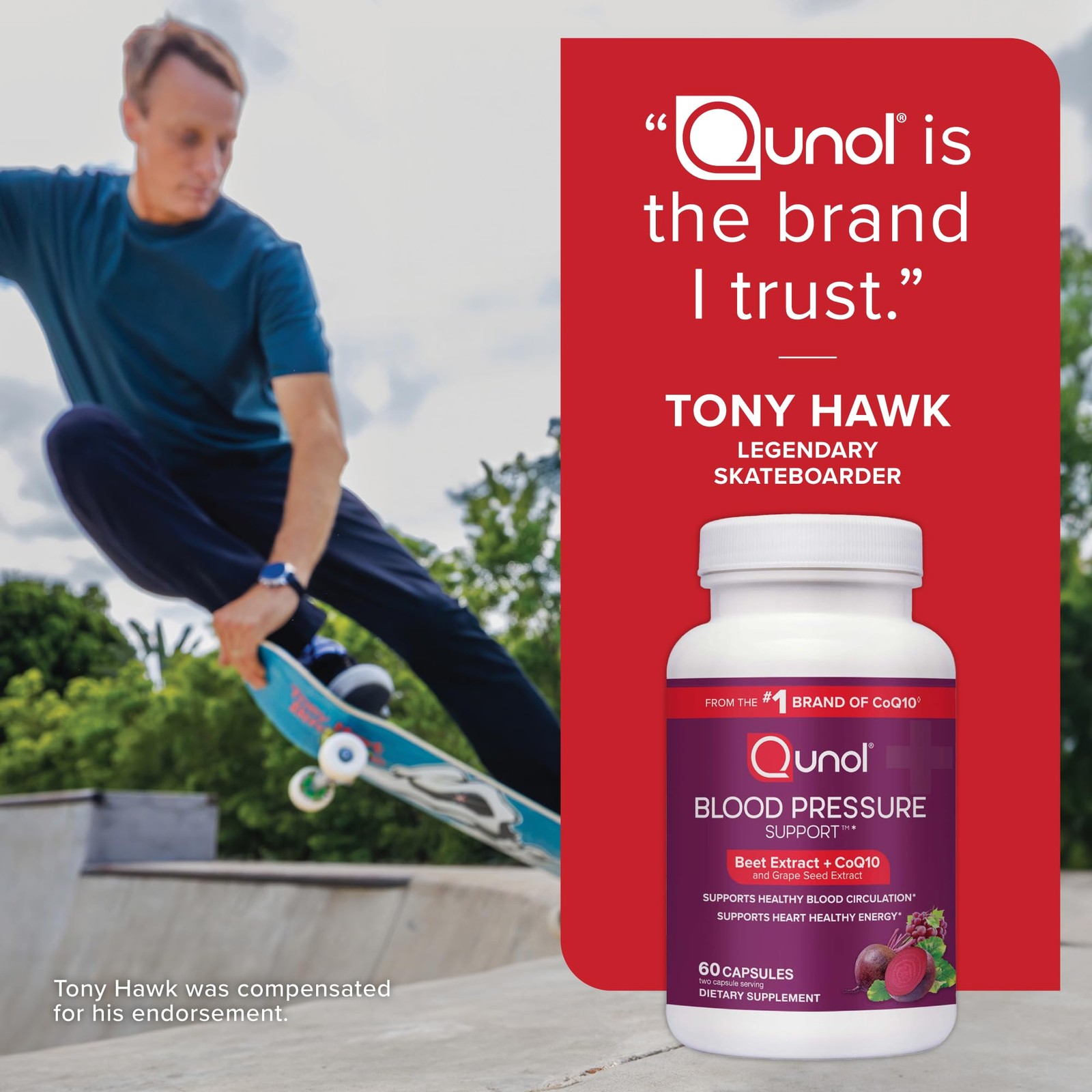 Qunol Blood Pressure Support, 3 in 1 Beets + CoQ10 + Grape Extract, Beet Root…