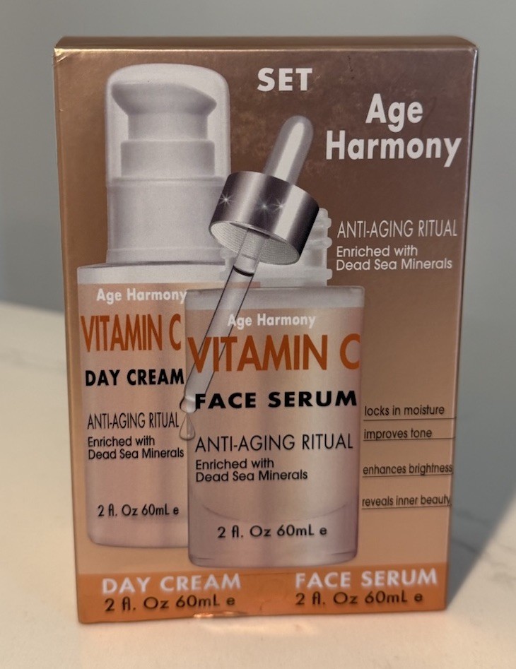Vitamin C set Day Cream + Day Face Serum W/Dead Sea Minerals NEW Israel