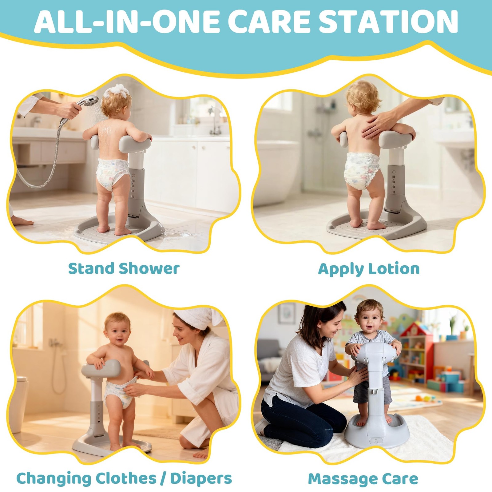 Foldable Baby Shower Standing for Toddlers & Infants 8-36 Months, No Setup An…