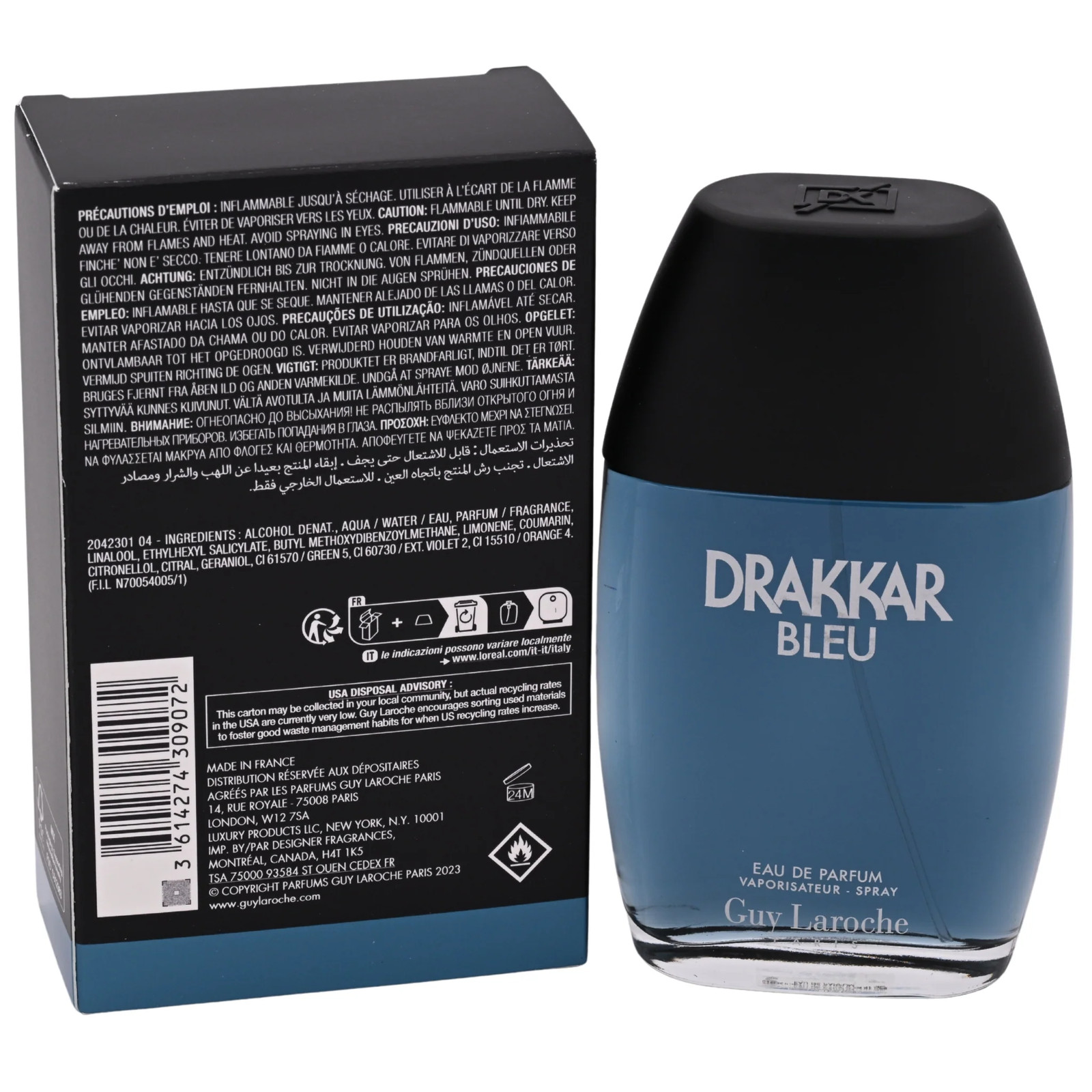 Guy Laroche Drakkar Bleu Eau de Parfum Spray Men 3.4 oz (100 ml) New Retail Box