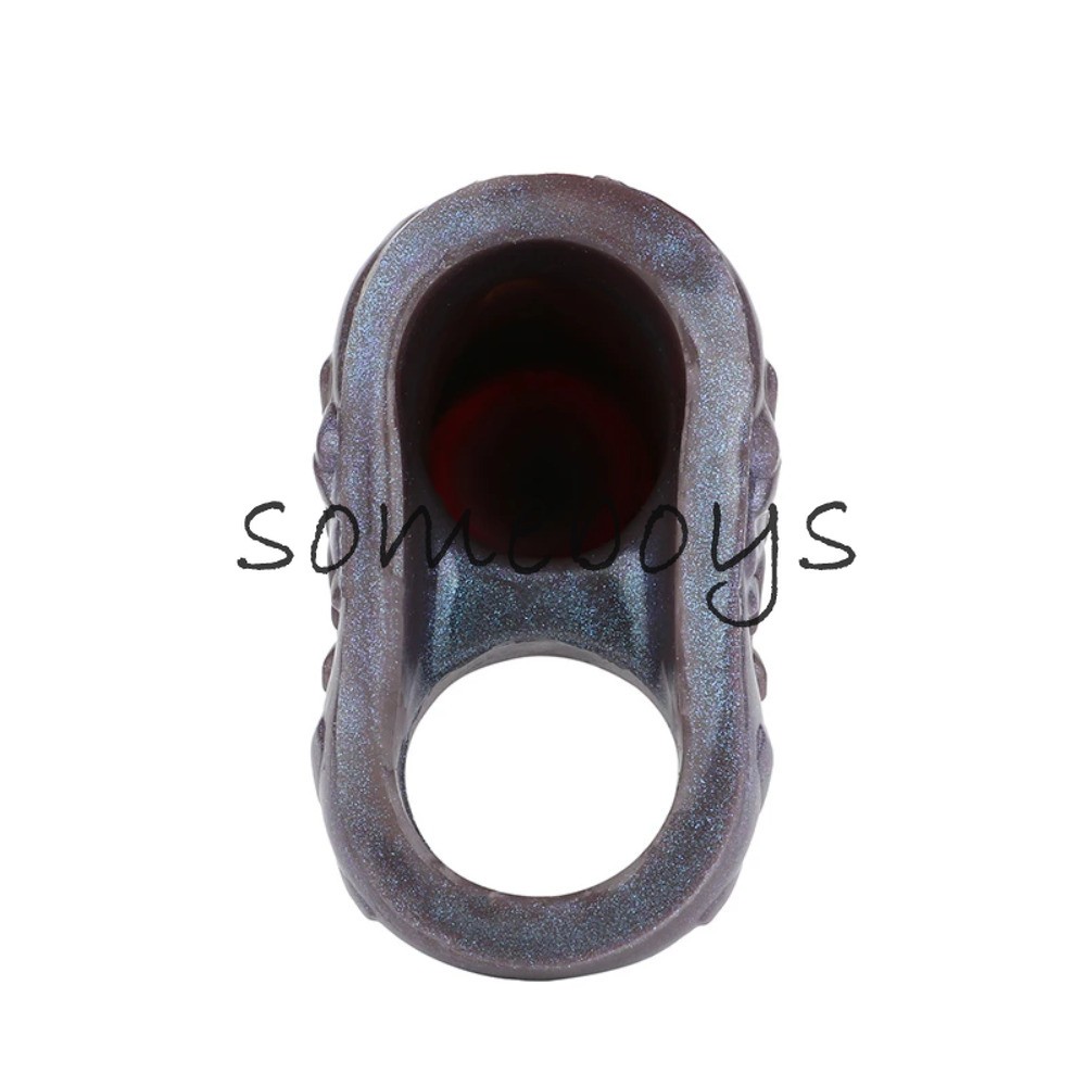 19*6cm Mace Spiked Club Penis Sleeve Silicone Reusable Condom Extender-Enlarger