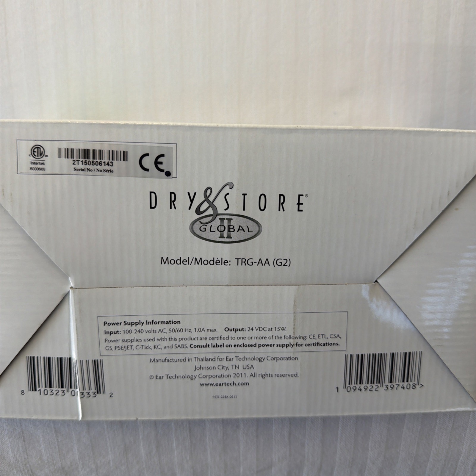 Dry & Store Global II Hearing Aid Conditioner Dryer DryBrik Box Cord NIB TRG-AA