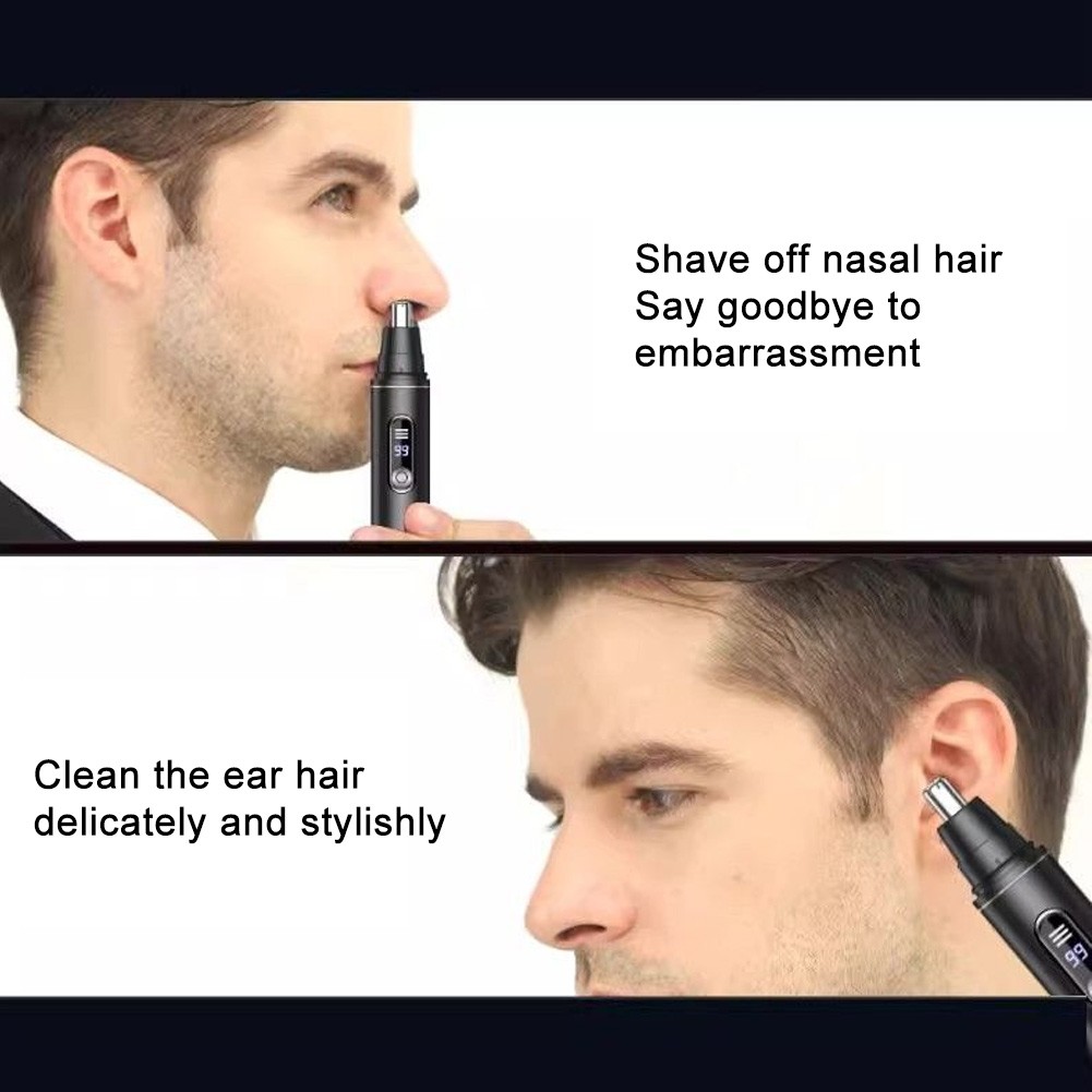 Electric Nose & Ear Hair Clipper- USB Rechargeable With LED Screen for Men Women
