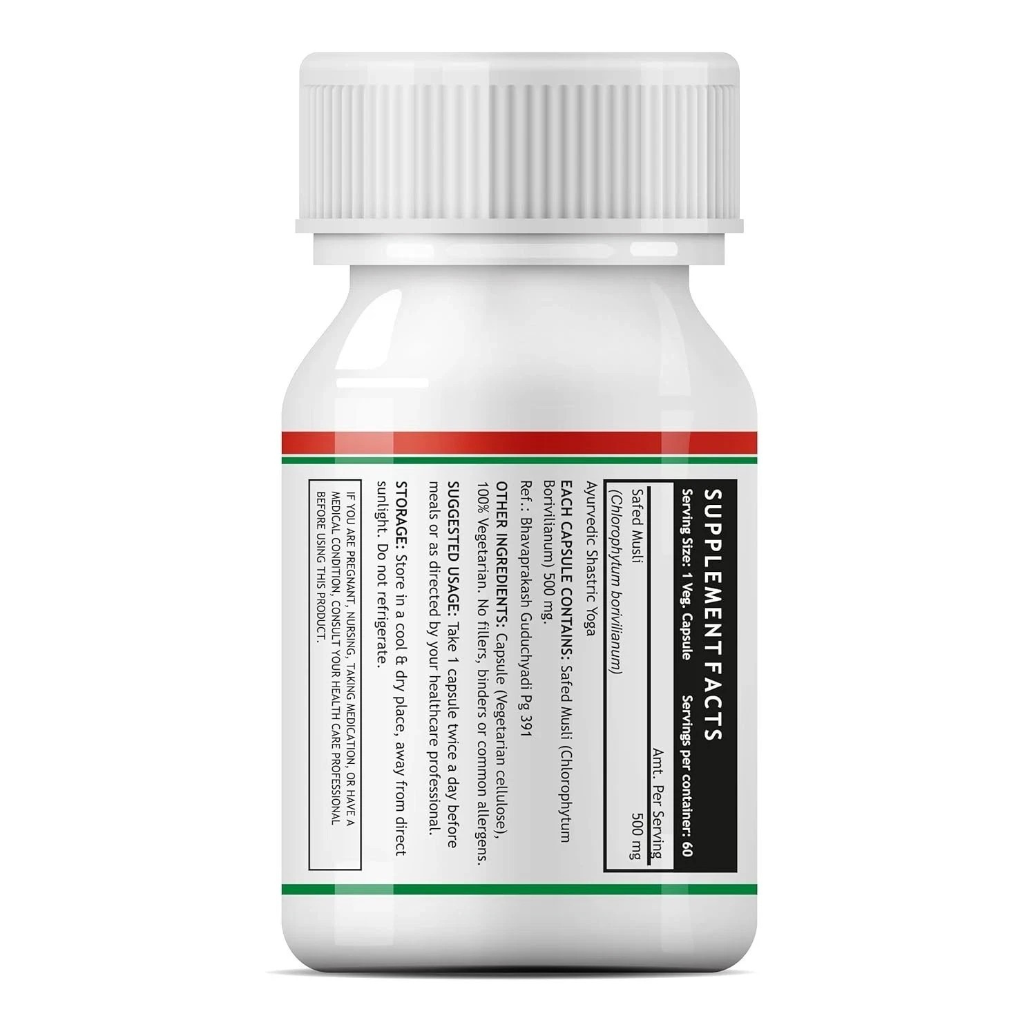 INLIFE Safed Musli Capsules 500mg | Natural Supplement for Strength, Stamina 60N