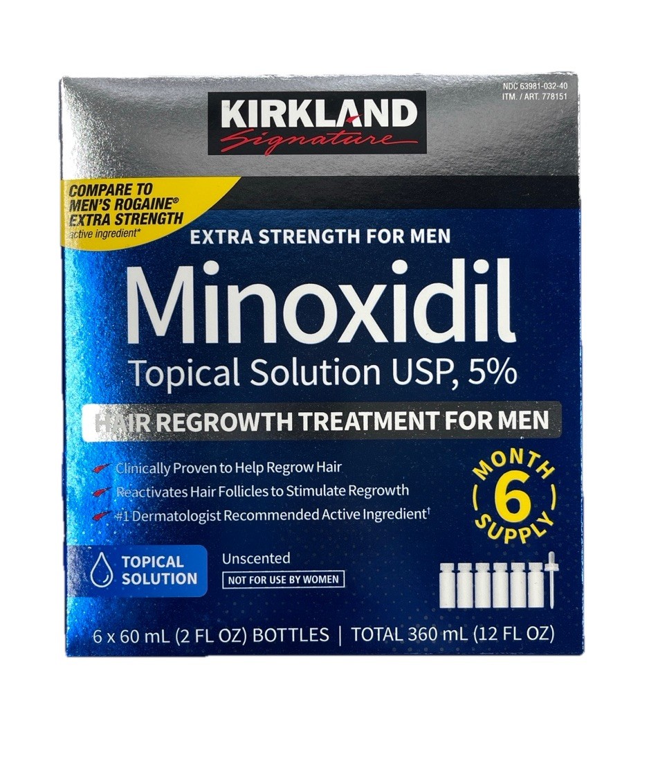 Kirkland Minoxidil 5% Extra Strength Men 6 Month Supply Hair Regrowth EXP 08/27+