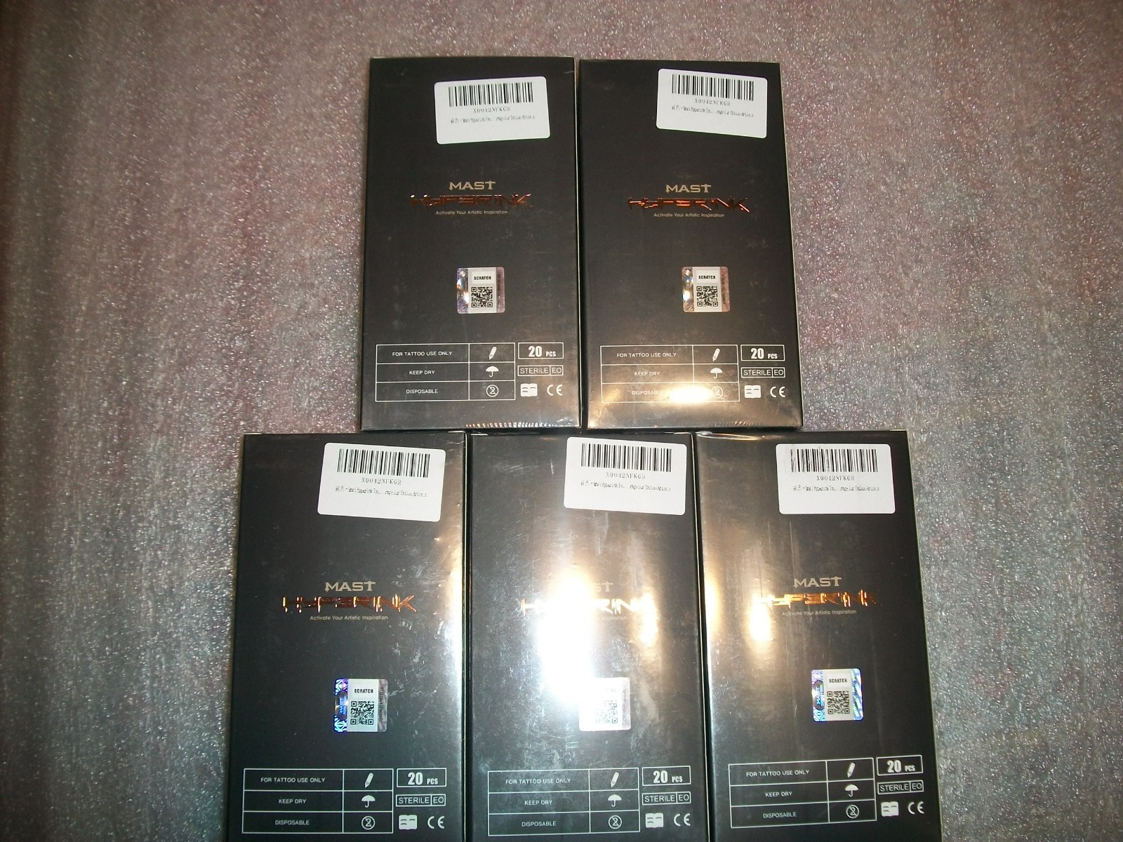 Lot of 5 packs Mast Hyperink Tattoo 20 Needle Cartridges 1209RL EXP 12/2029