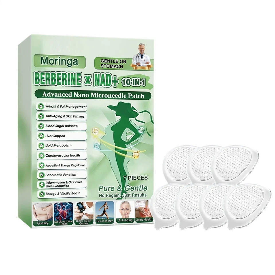 Pureluxo Moringa Berberine NAD+ Weight Loss Patches Advanced Nano Microneedle