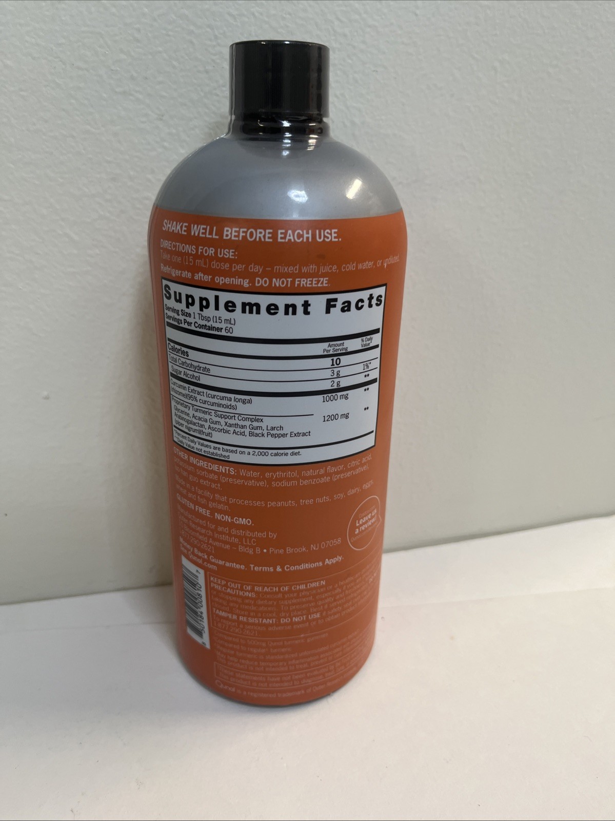 Qunol Liquid Turmeric Extra Strength 1000 mg Orange Flavor 30.4oz – Exp 09/27