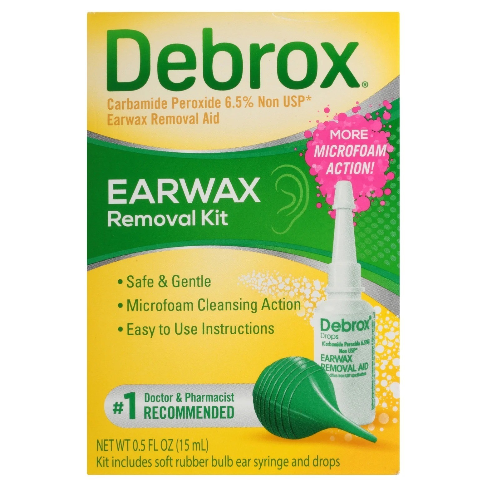 Debrox Ear Wax Removal Kit – Includes Bulb Syringe and 0.5 Fl Oz Removal Drops