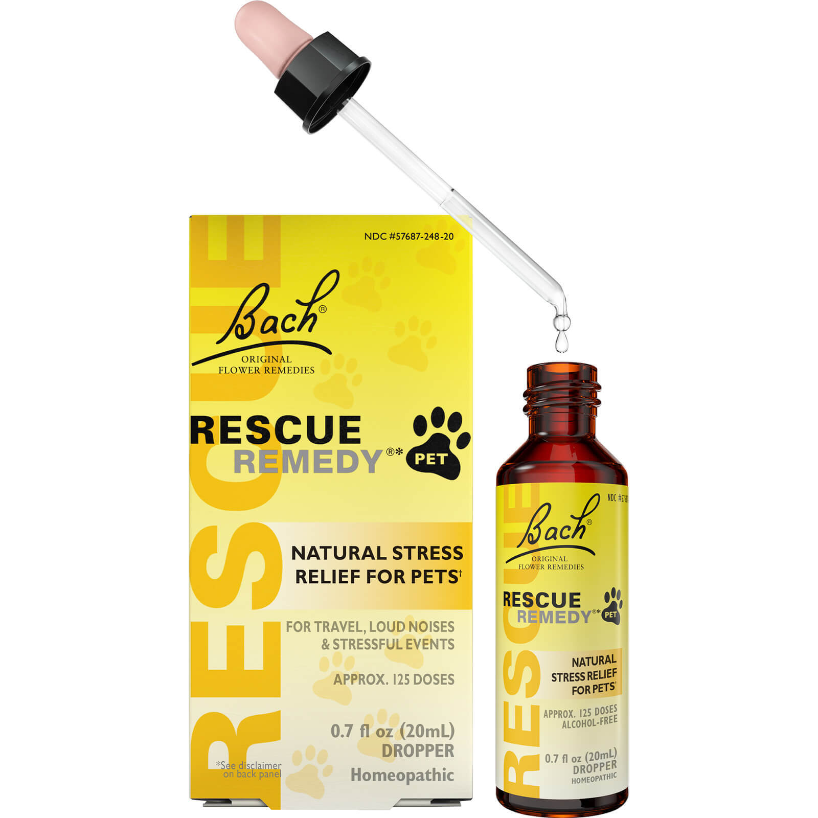 Bach RESCUE REMEDY Pet Dropper Natural Stress Relief 0.7 fl oz 20mL