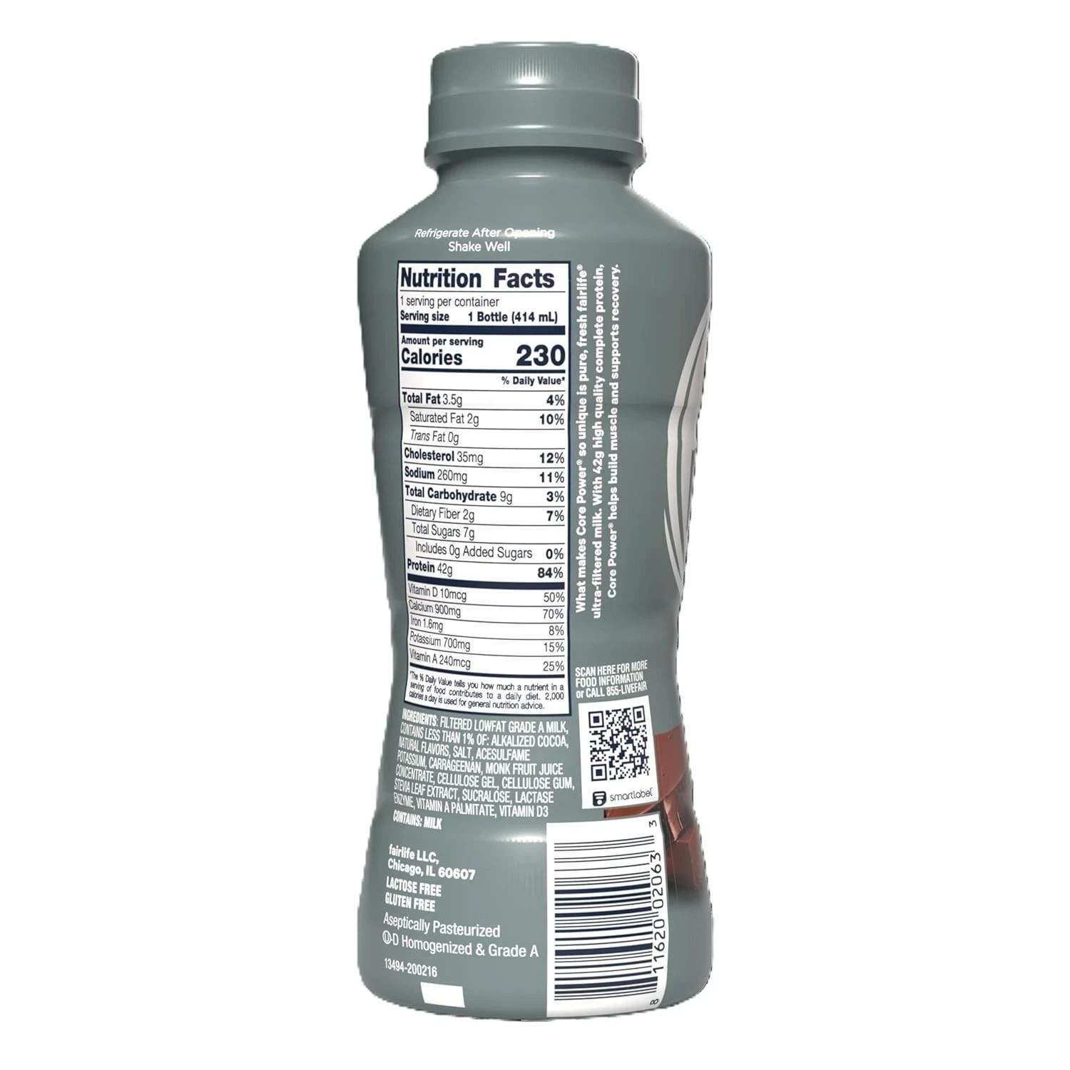Core Power Elite High Protein Shake, Chocolate, 42g Bottle, 14oz, 12 Pack