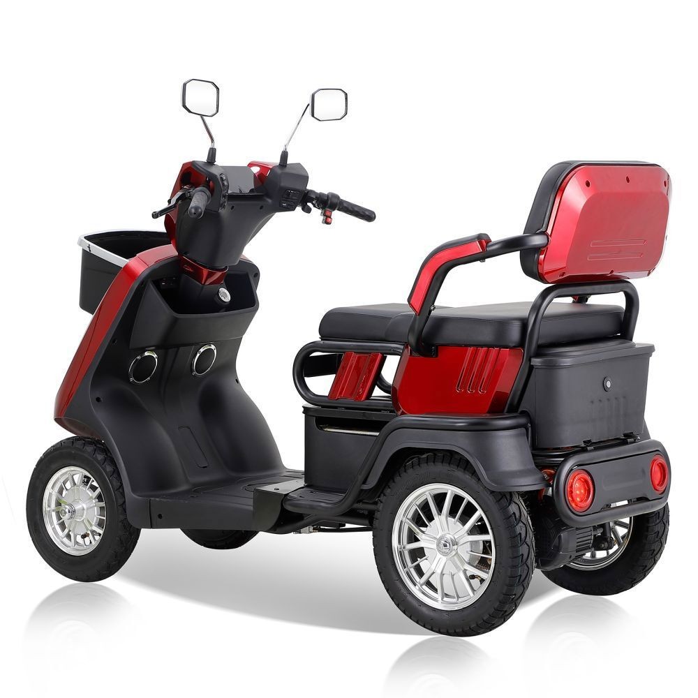 1000W 4-Wheel Heavy Duty Adjustable 2-Seat Electric Power Mobility Scooters
