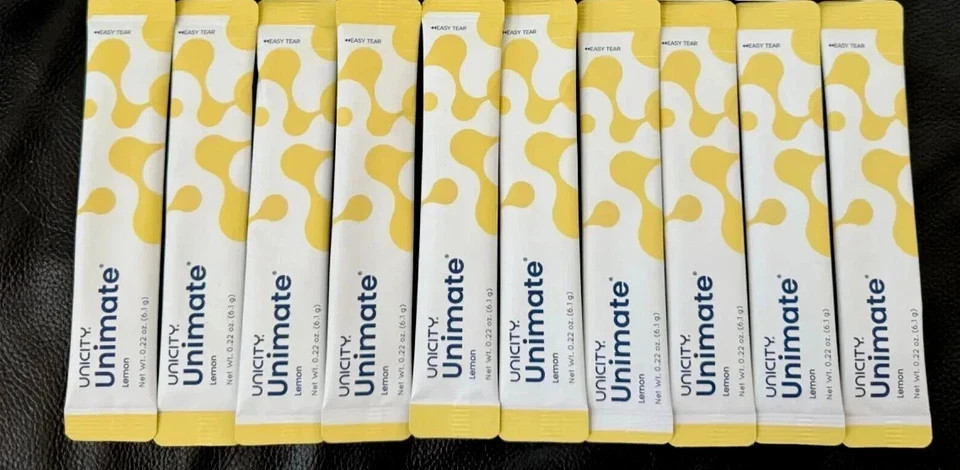 Unicity Unimate Natural Lemon Flavor Packs 30 Counts Exp 08/2027 Free Shipping