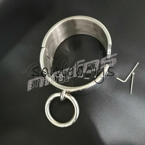 Stainless Steel Heavy Height 6cm Male/Female Big Rings Neck Restraint Collar New