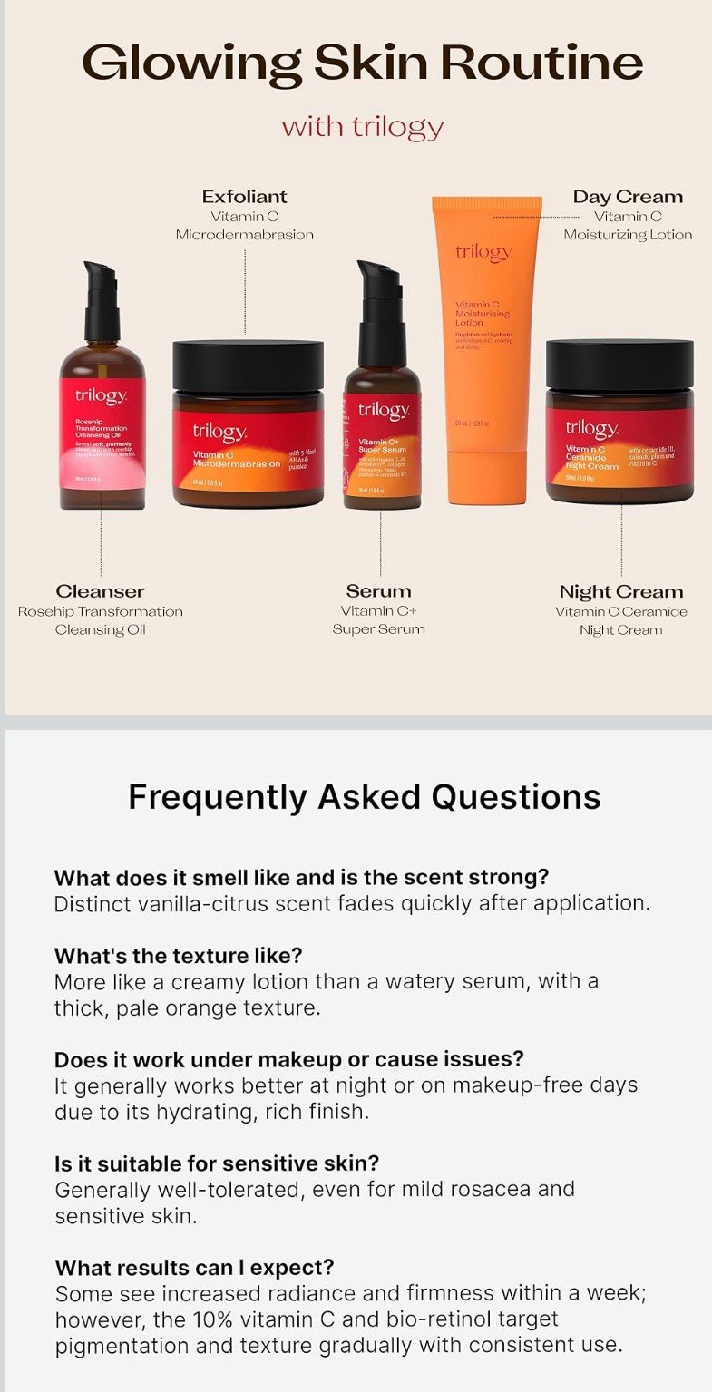 Trilogy Vitamin C+ Super Serum Face Day Treatment w/ Hyaluronic Acid 1 fl oz