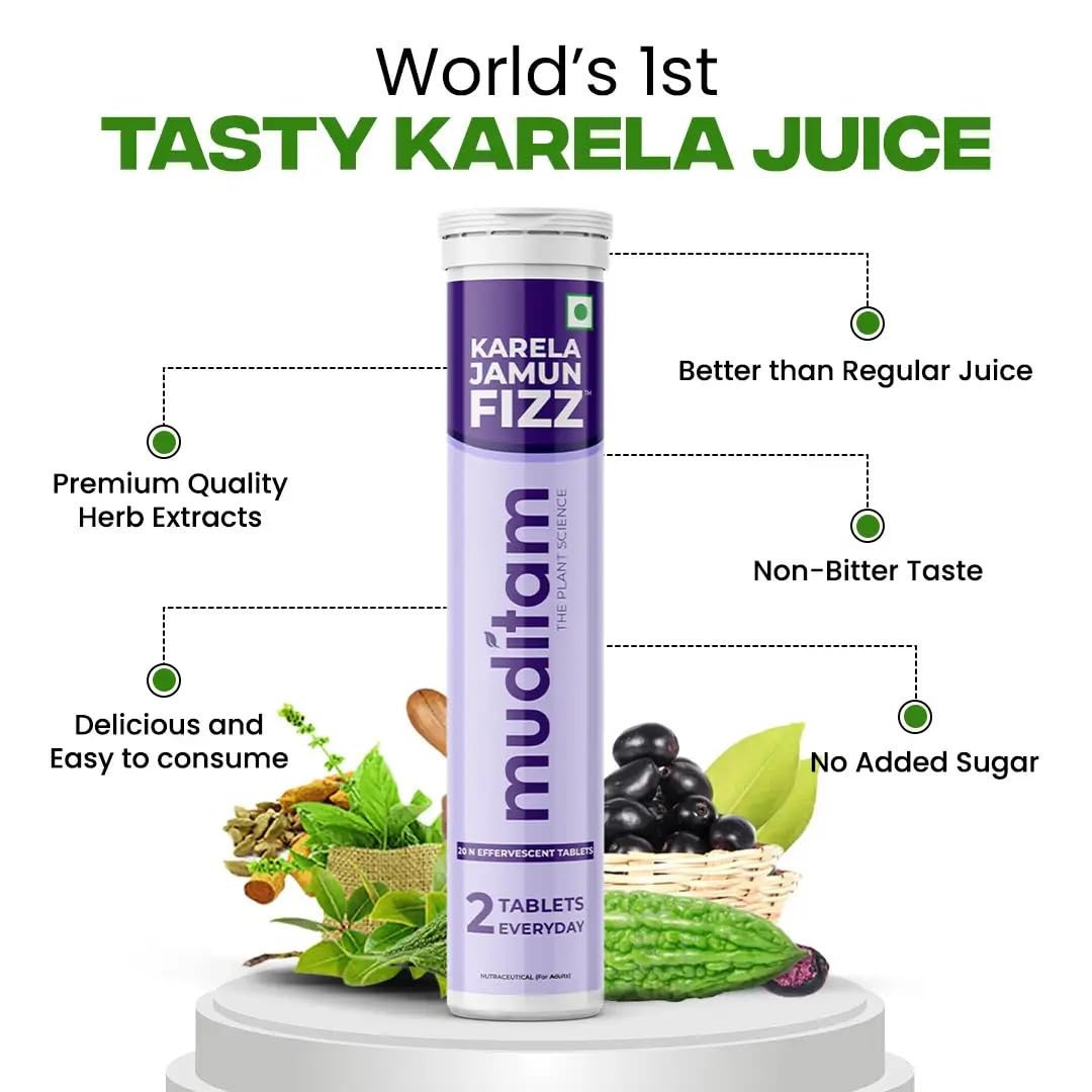 3Pack Muditam Ayurveda Jamun Fizz | Free Shipping | 60 Effervescent Tablet