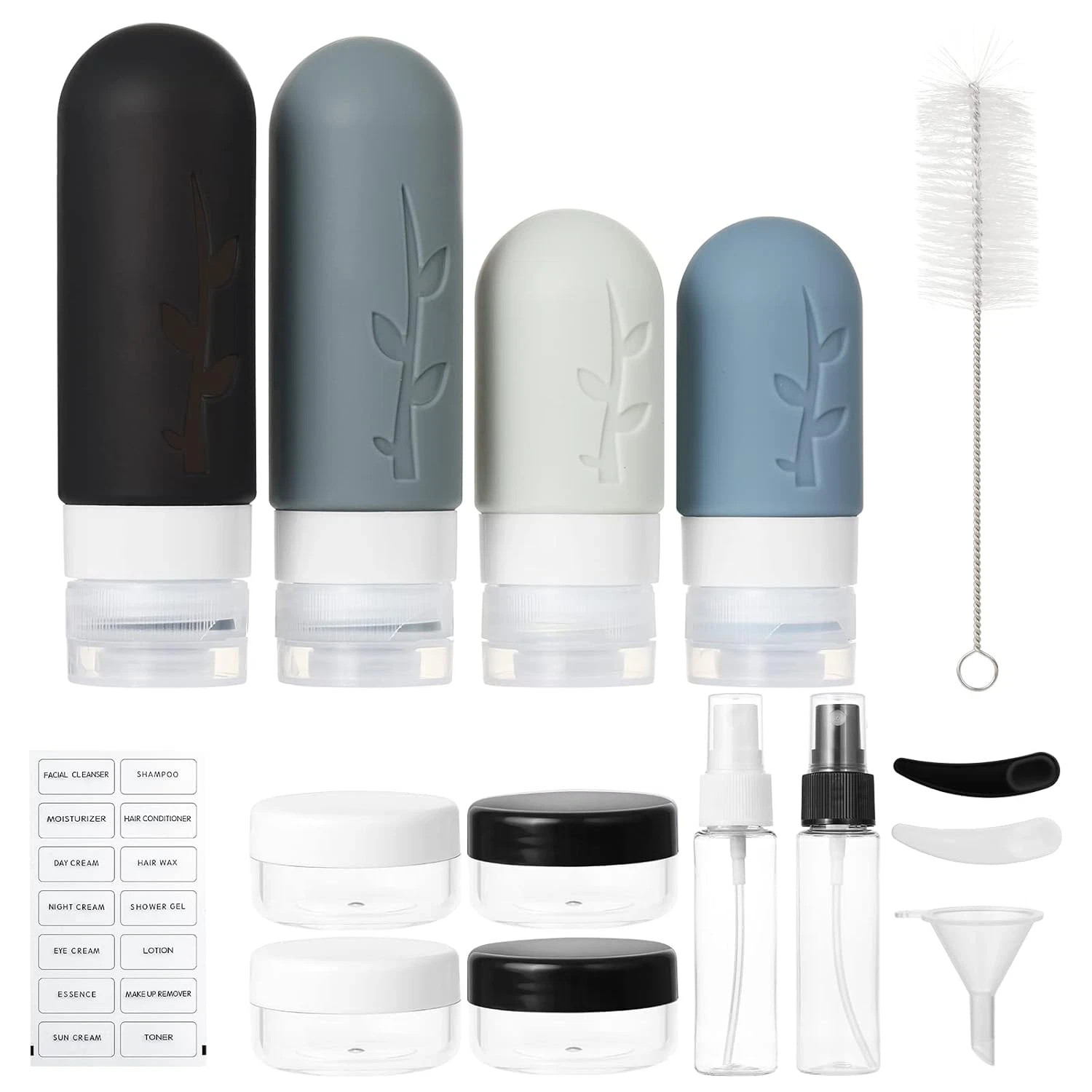 18Pack Travel Bottles for Toiletries,Tsa Approved Silicone Travel Containers for