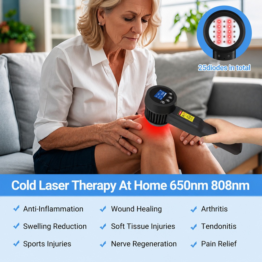 5W Cold Laser Therapy Device Low Level Laser Treatment for Pain Relief 650+808nm