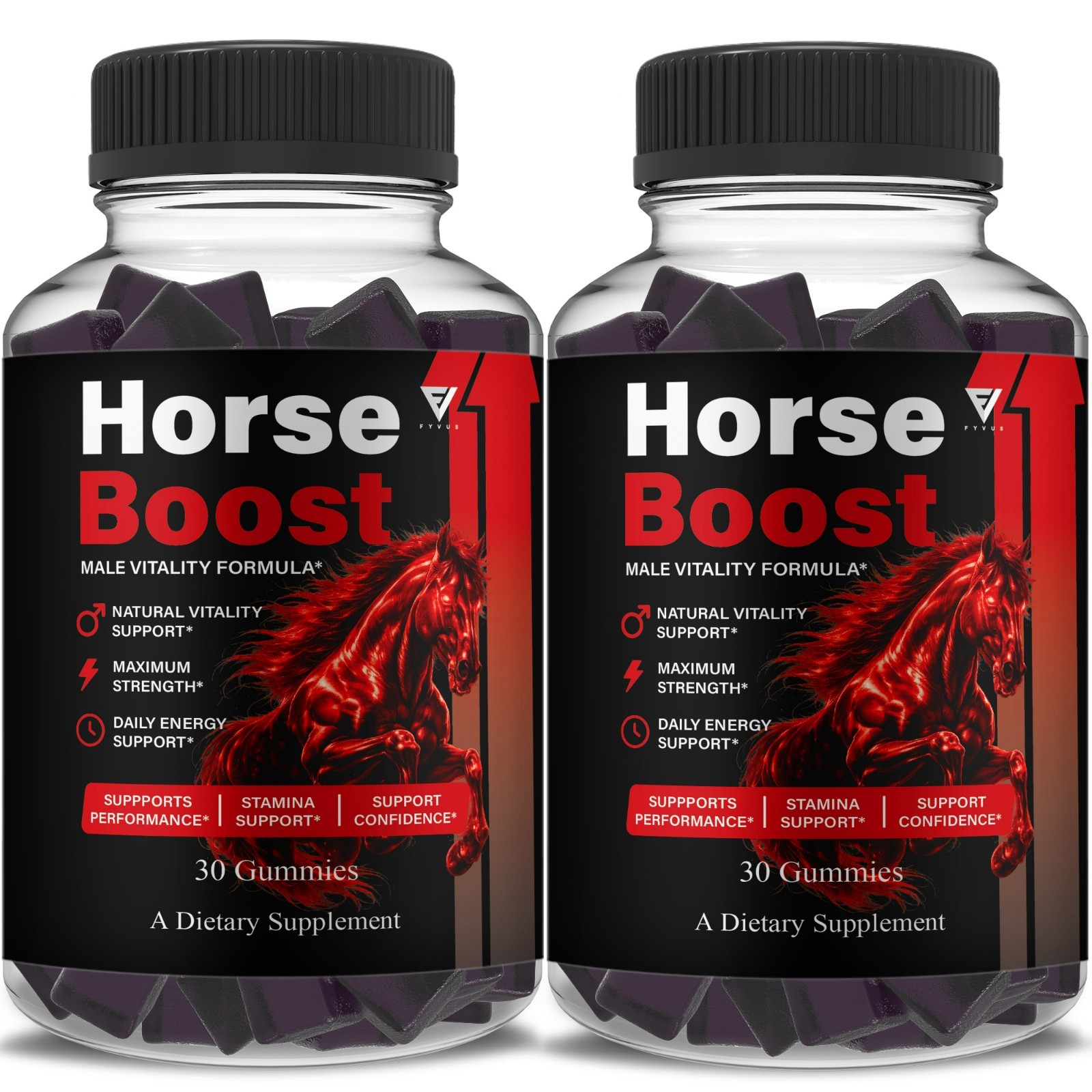 (2 Pack) Horse Boost Gummies, HorseBoost Male Performance (60 Gummies)