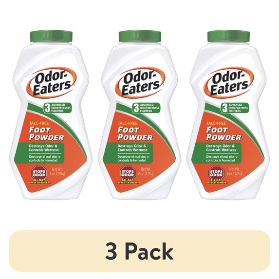 (3 pack) Odor-Eaters Foot Powder 6oz, Shoe Odor Eliminator, Unscented