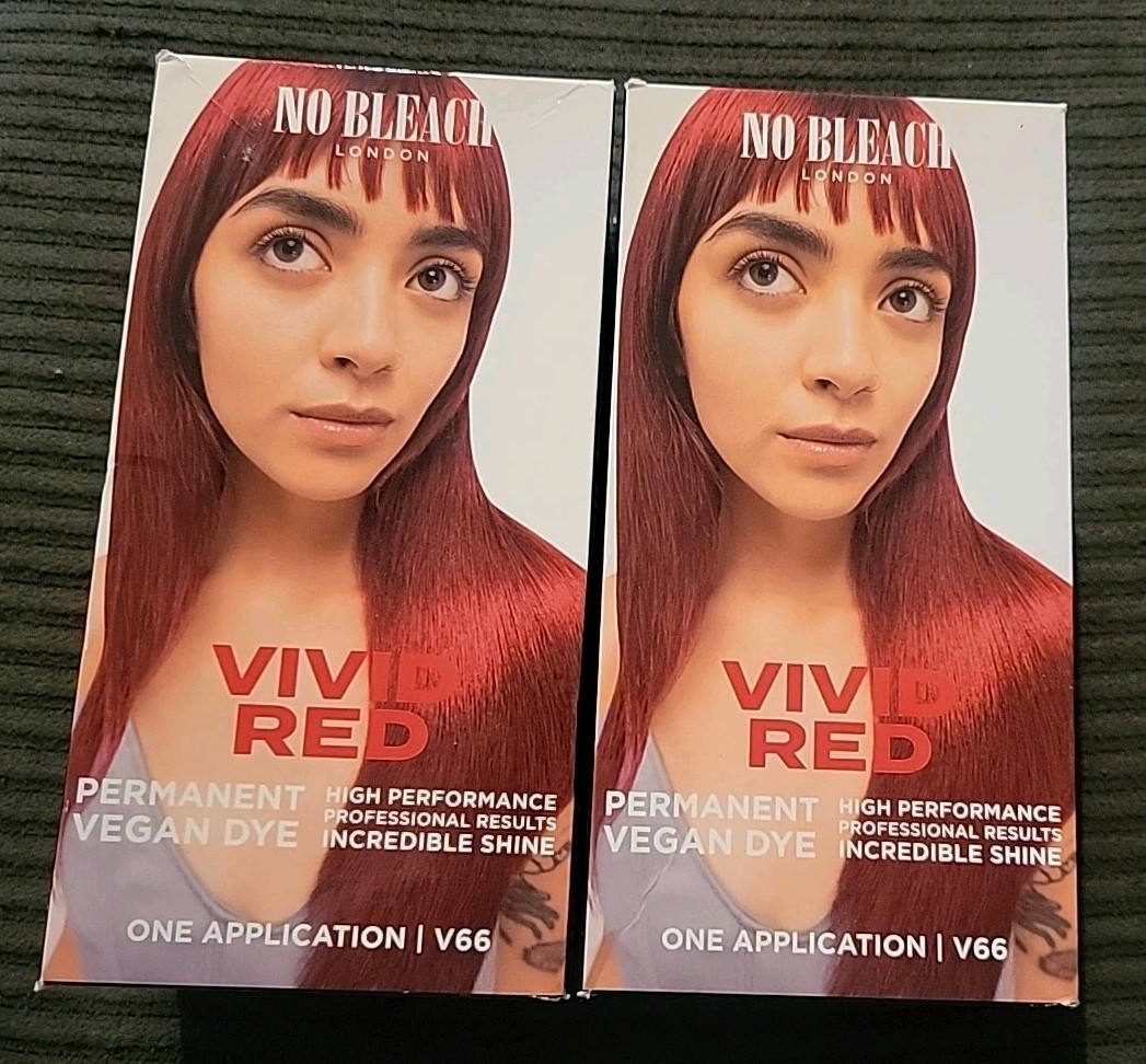 (2) No Bleach Vivid Red Permanent Vegan Dye