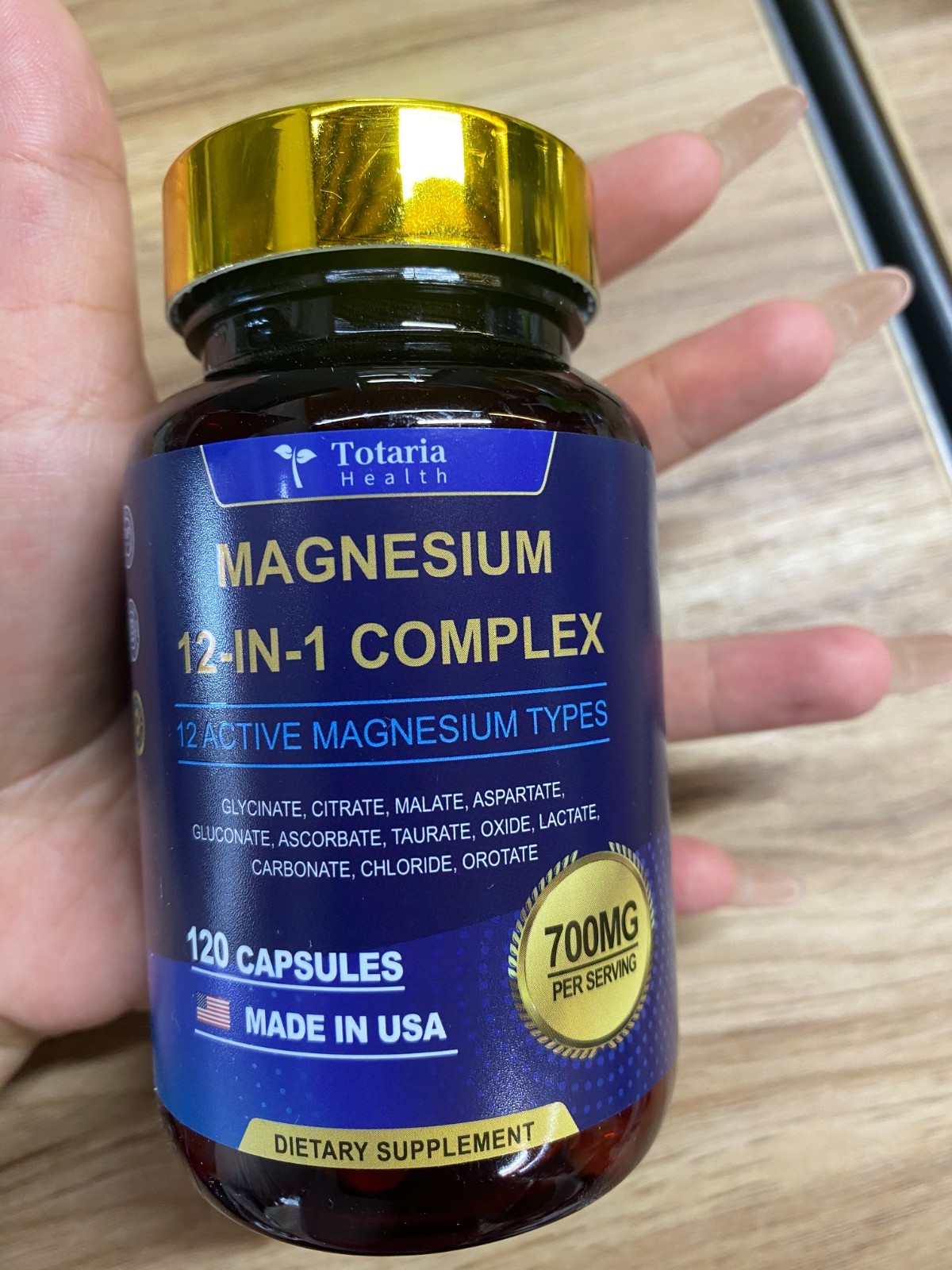 3 BOTTLES Totaria Magnesium 12in1 Complex 700mg-Glycinate Citrate Malate Taurate