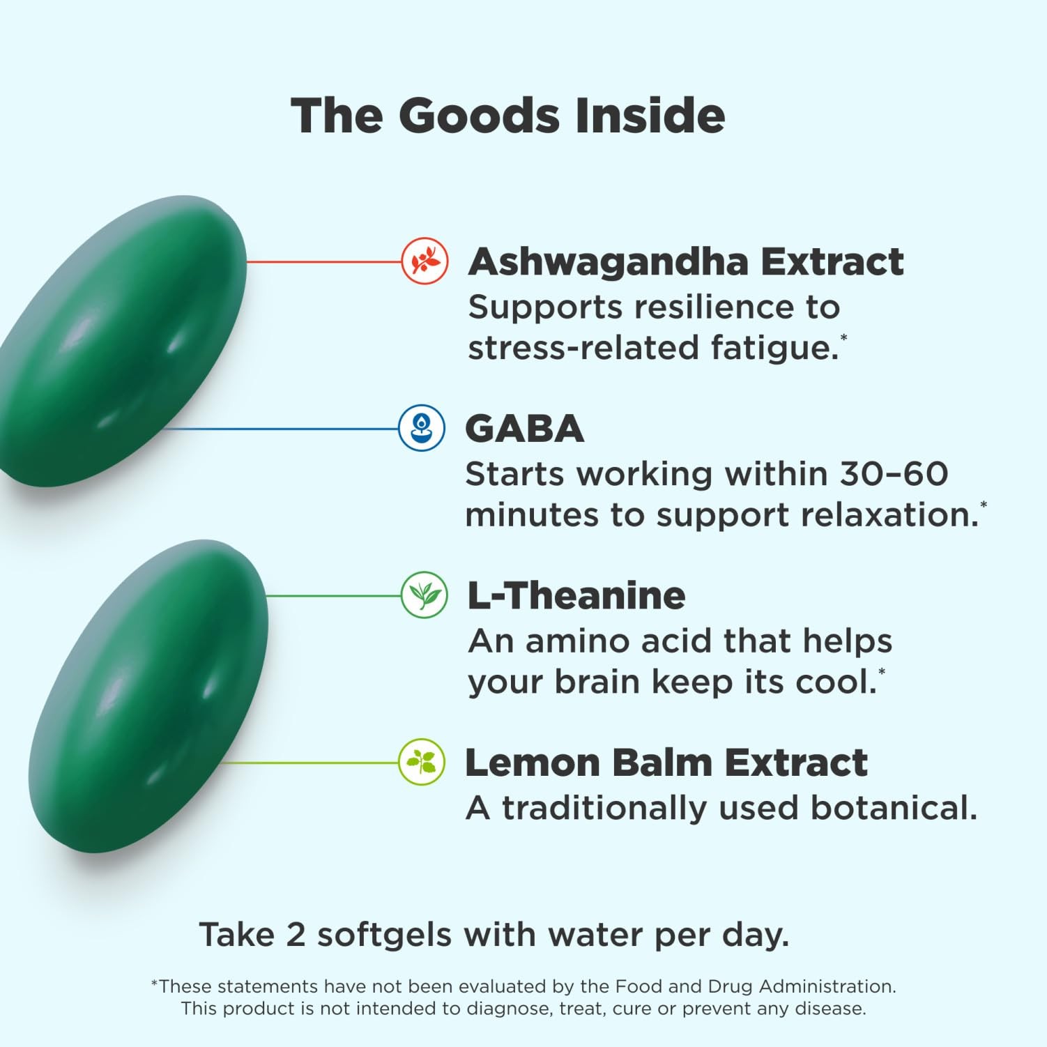 OLLY Ultra Strength Goodbye Stress Softgels, GABA, Ashwagandha, LTheanine and…
