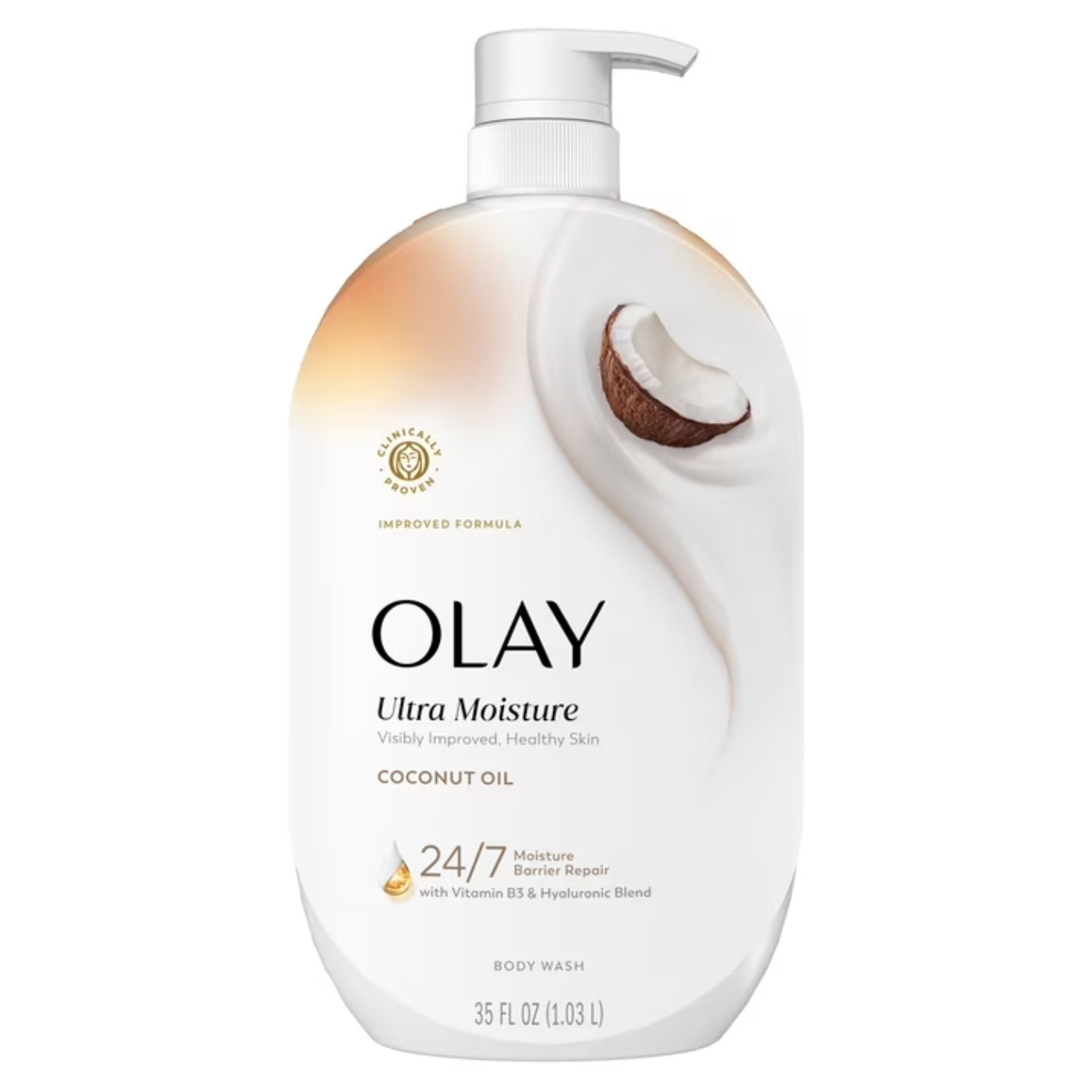 Olay Ultra Moisture Body Wash Coconut Oil Vitamin B3 Hyaluronic Blend 35oz