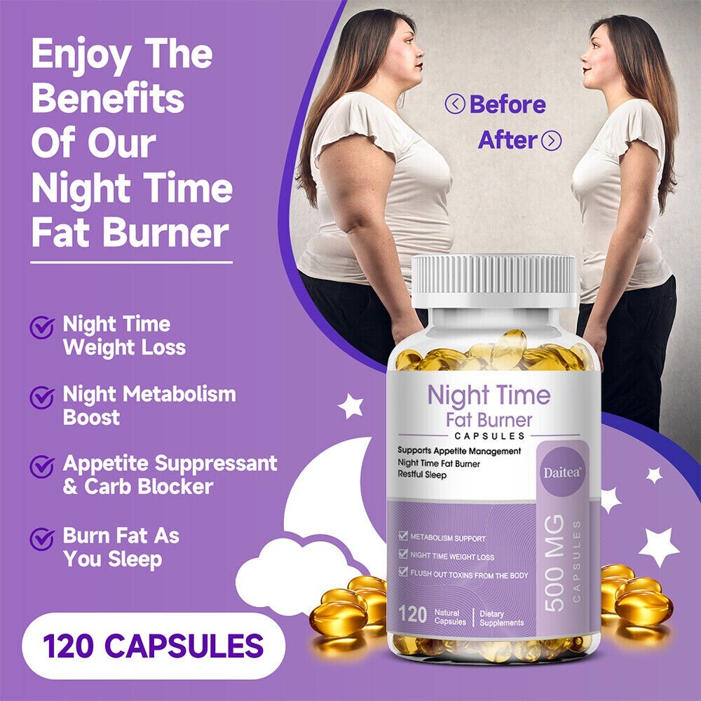Weight Loss Supplements Slimming Pill Diet Night Time Fat Burner 500mg 120 Caps