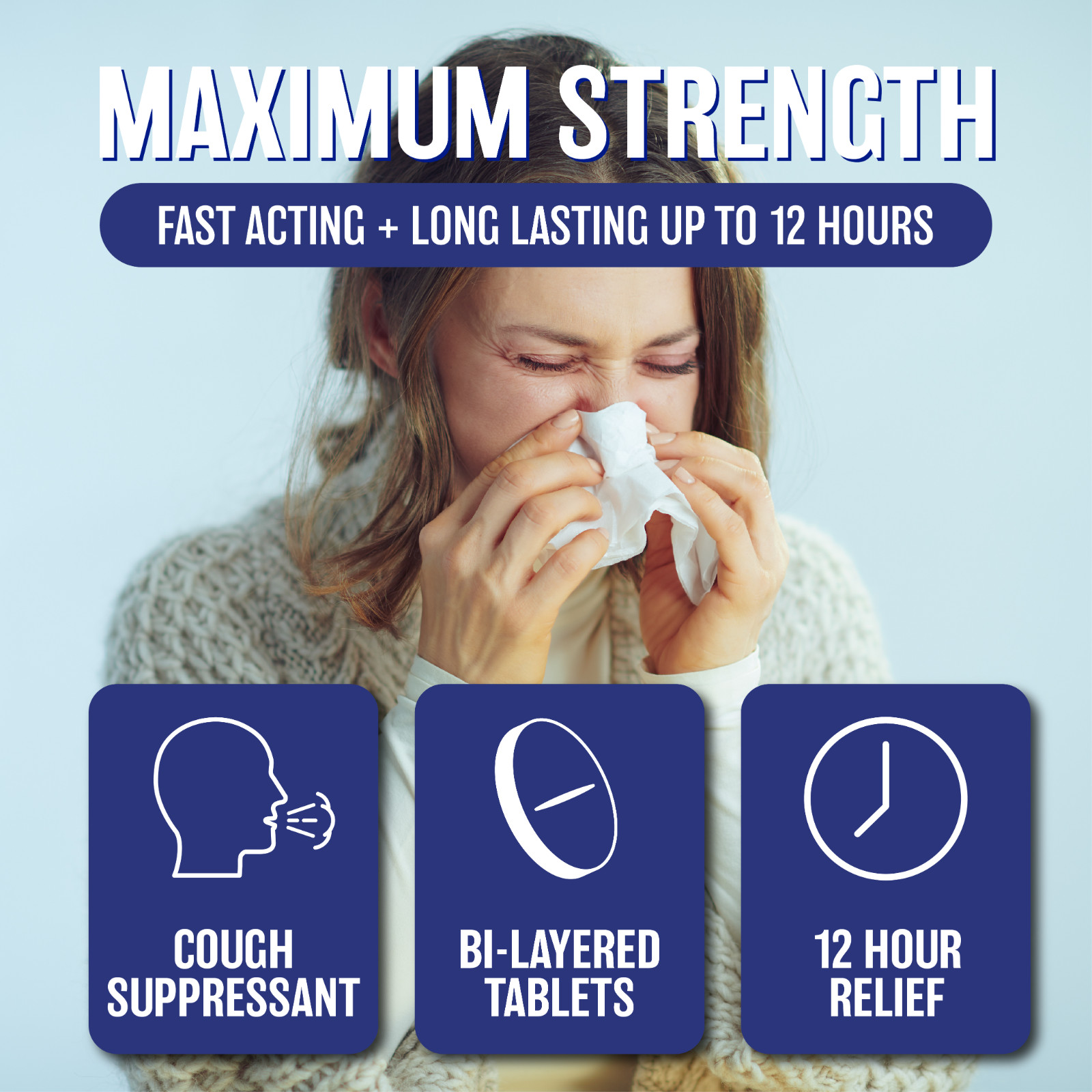 WELMATE Mucus DM Guaifenesin Expectorant 98 Ct | (Generic Mucinex DM)