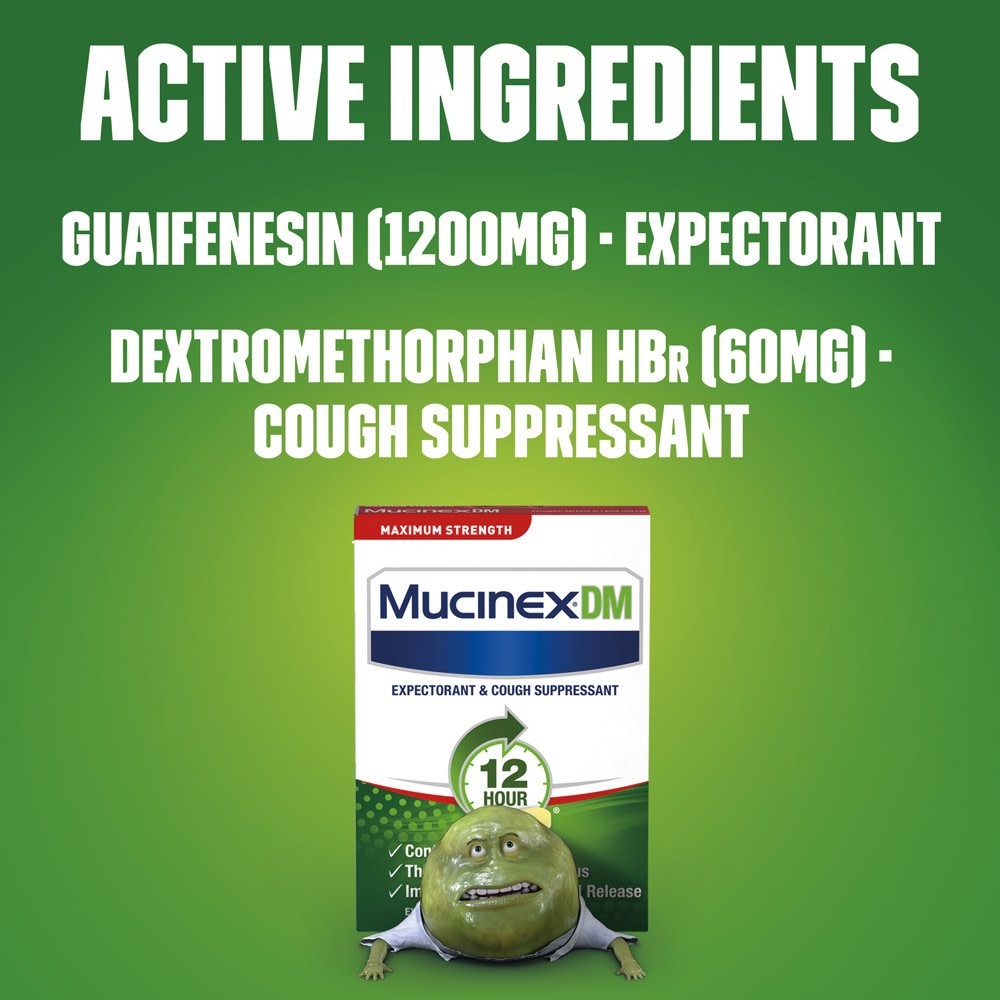 Mucinex Dm 12 Hr Max Strength Expectorant Cough Suppressant Tablets 42Ct