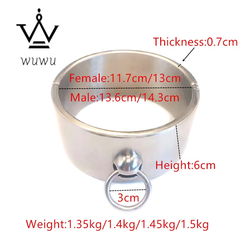 New Style Stainless Steel High 6cm Metal Collar Bdsm Bondage Collar Shackle