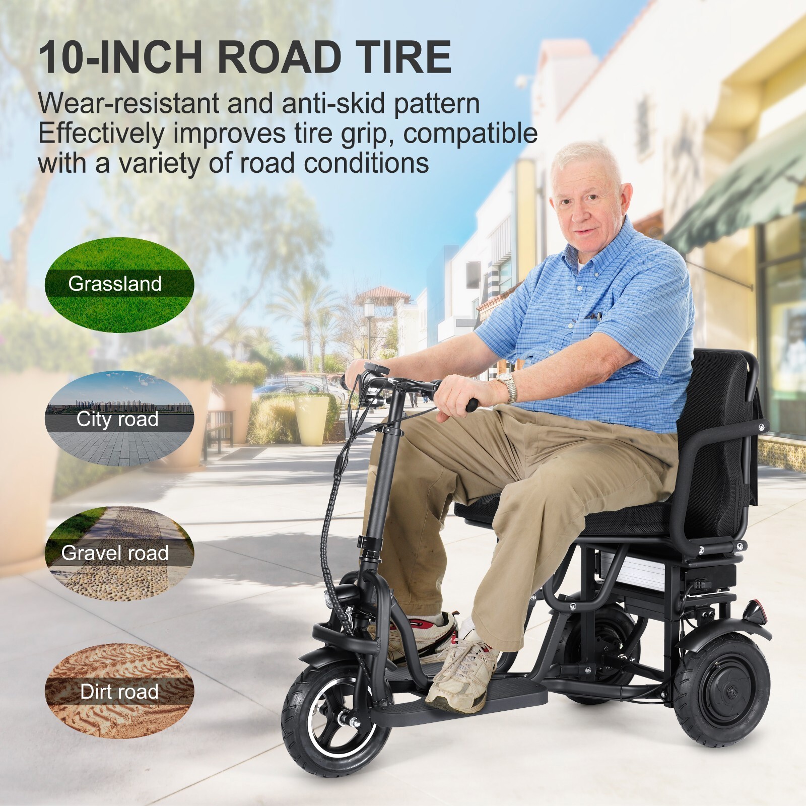 TopMate ES11 Electric Mobility Scooter 3 Wheel for Adult Senior 700W Dual Motor