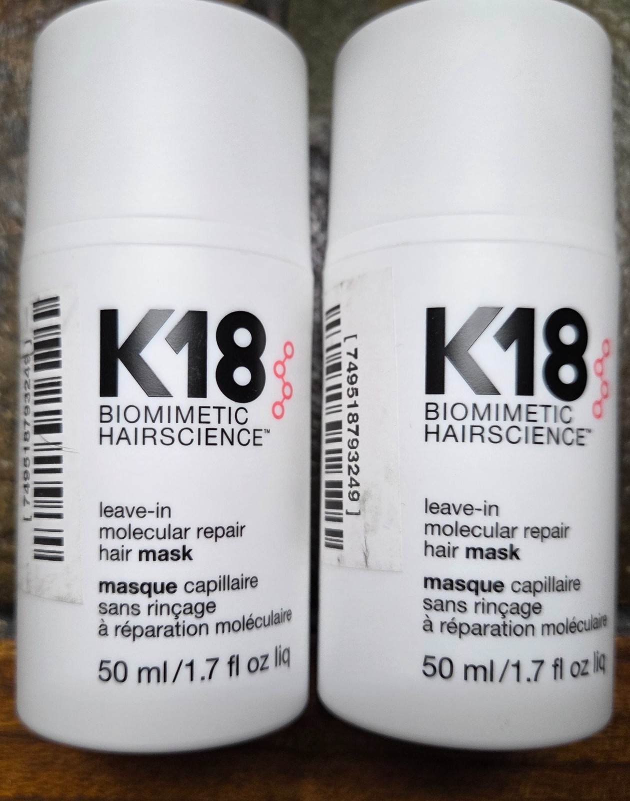 Set of 2: K18 Leave-In Molecular Repair Hair Mask – 1.7 fl oz, New