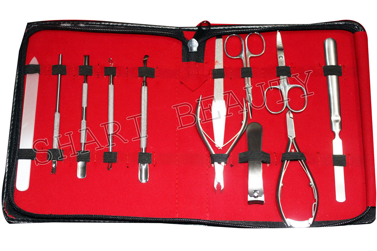 High Quality Full range German Stainless steel 12Pc Manicure & Pedicure Tool kit