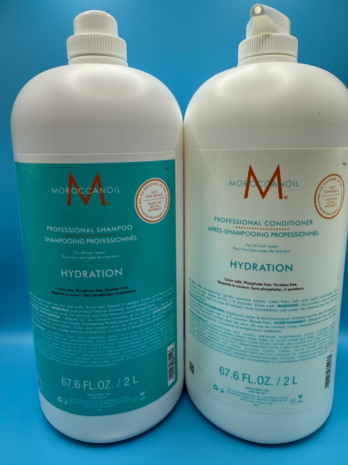 Moroccanoil Professional Hydration Shampoo & Conditioner 67.6 oz/2 Liter Duo Set