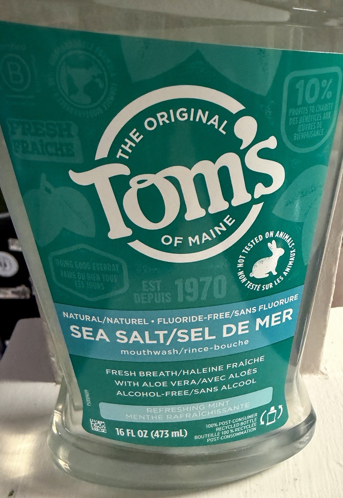 Toms Of Maine, Mouthwash Sea Salt Mint, 16 Fl Oz