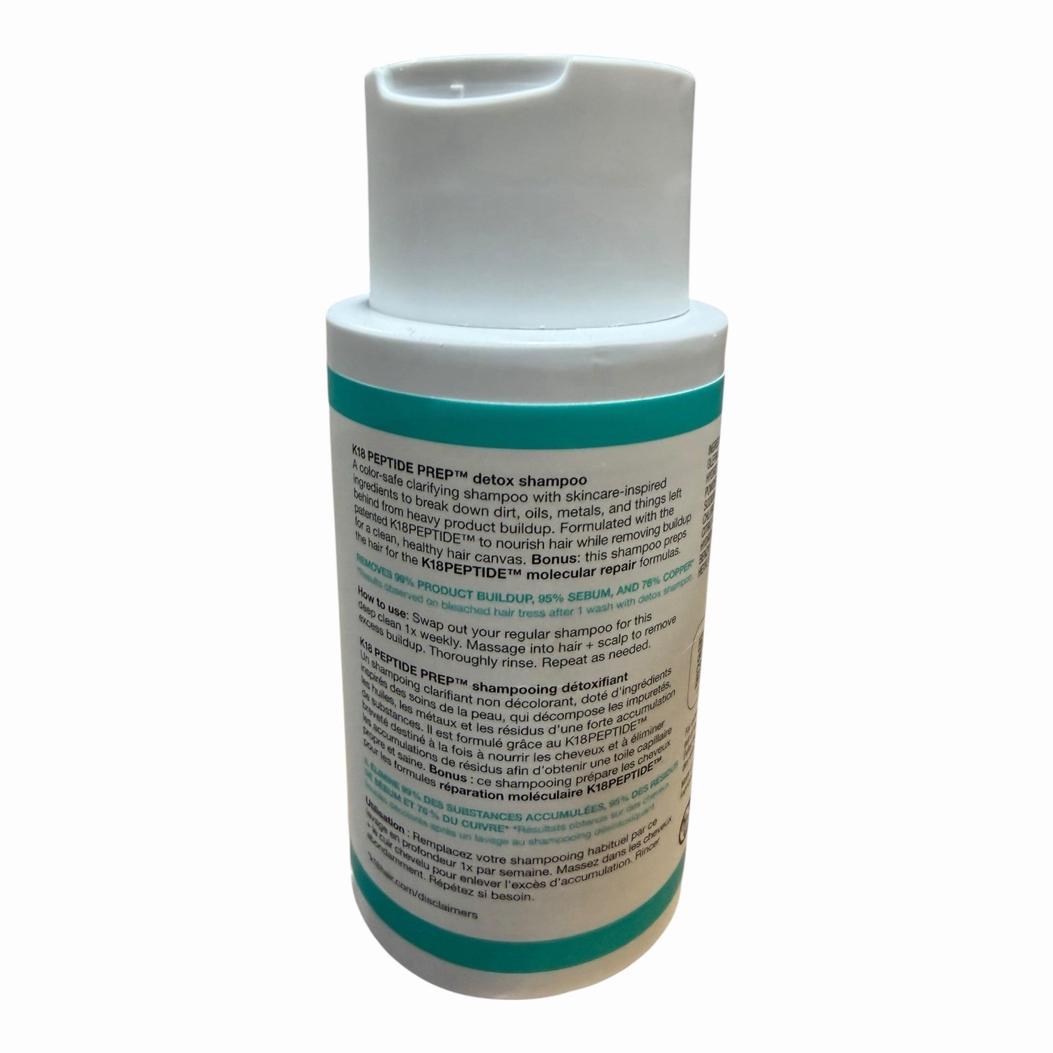 K18 Biomimetic Hairscience Peptide Prep pH Detox Shampoo 8.5oz/250ml Unsealed