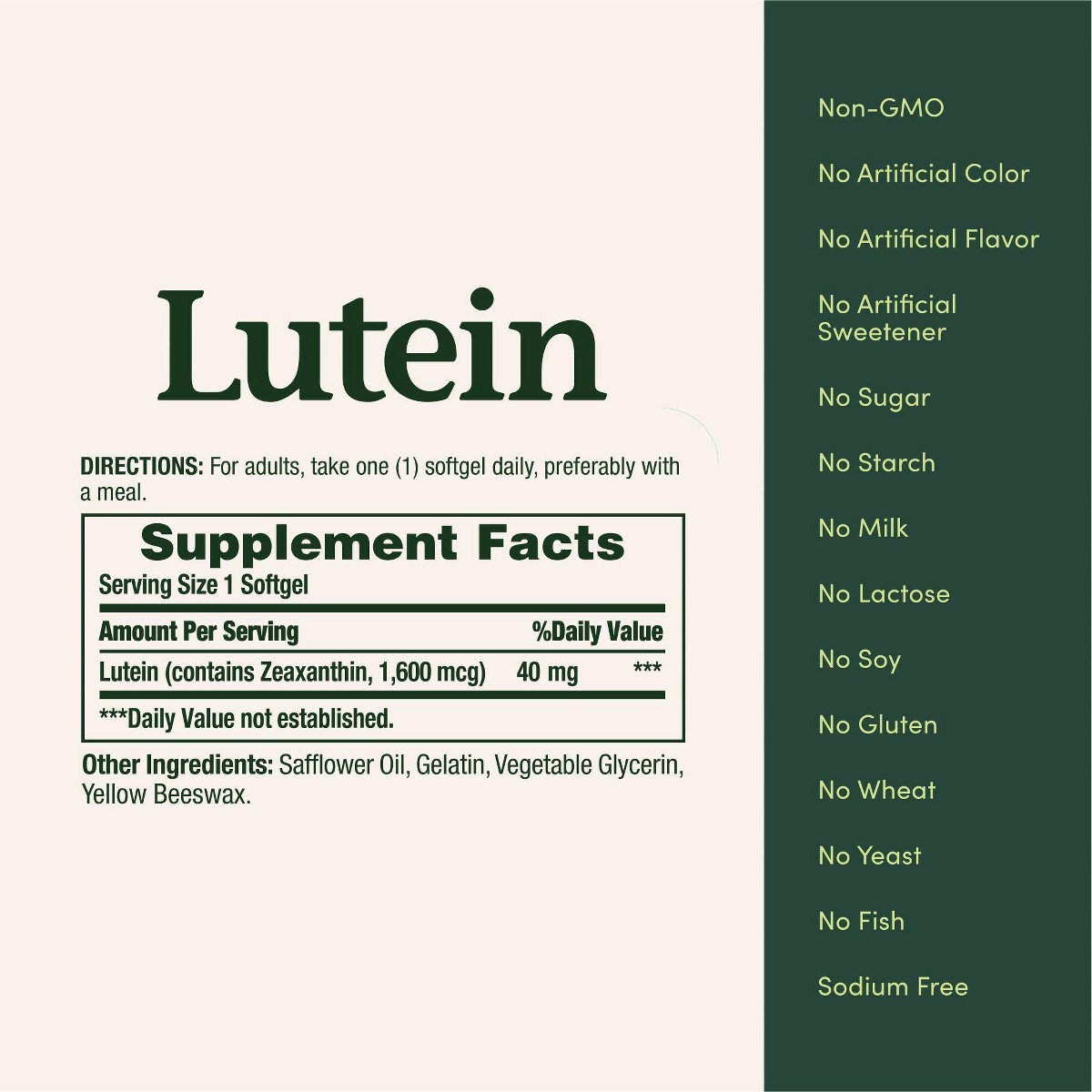Nature’s Bounty Lutein 40mg Dietary Supplement Softgels – 30ct
