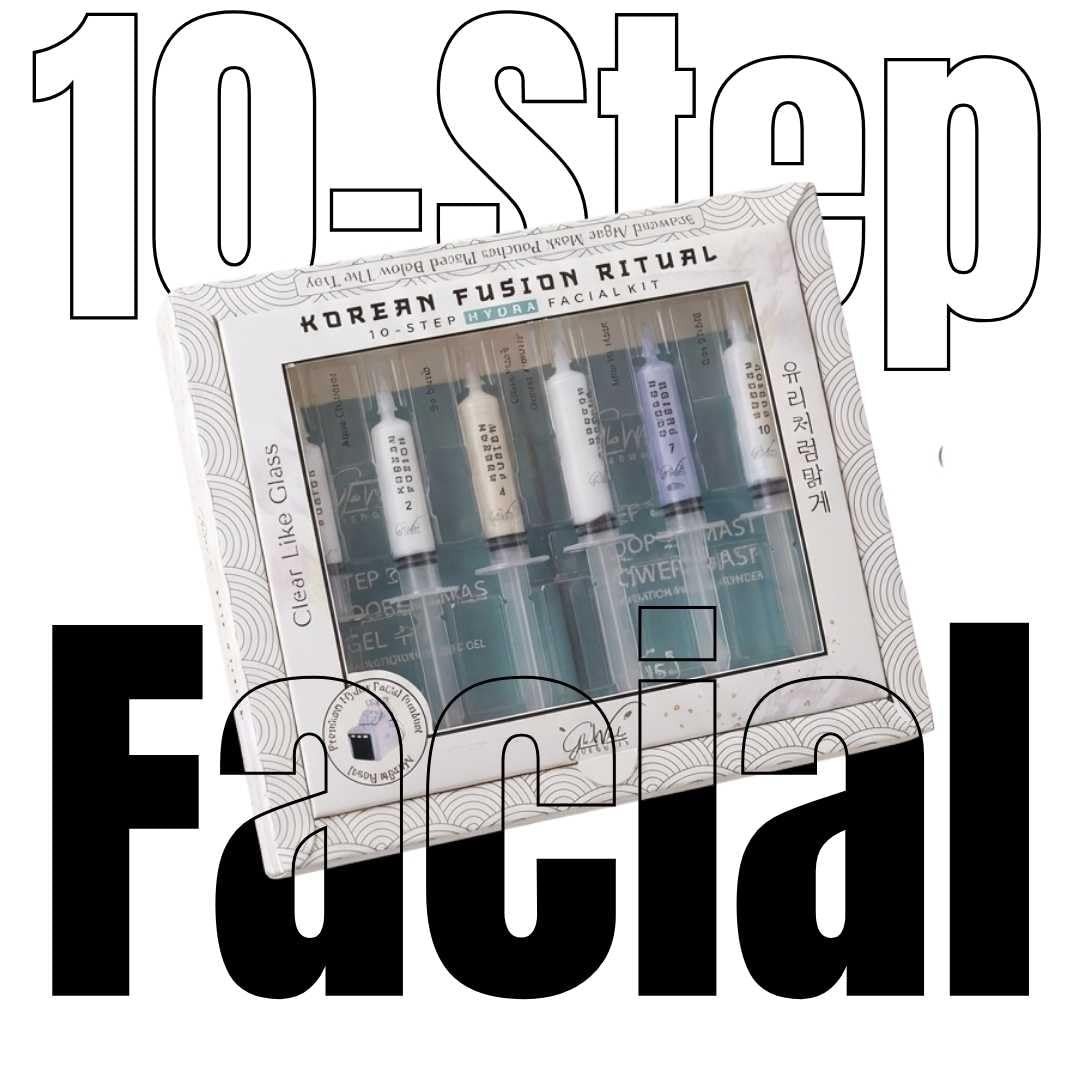Korean Glass Skin Hydra Facial Kit 10-Step With Rubber Mould Mask 142 Grams