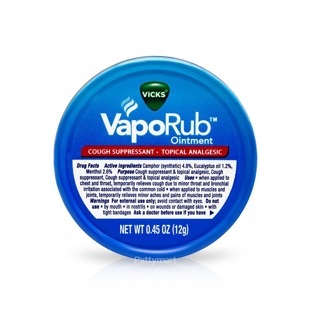 5 Pack of Vicks Vaporub Topical Ointment 12g Tin Travel Size by Vicks