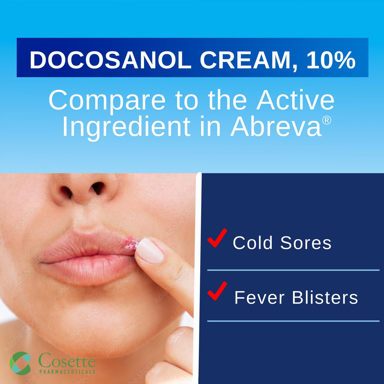 Cosette Pharmaceuticals Cosette Cold Sore/Fever Blister Treatment For Face Or
