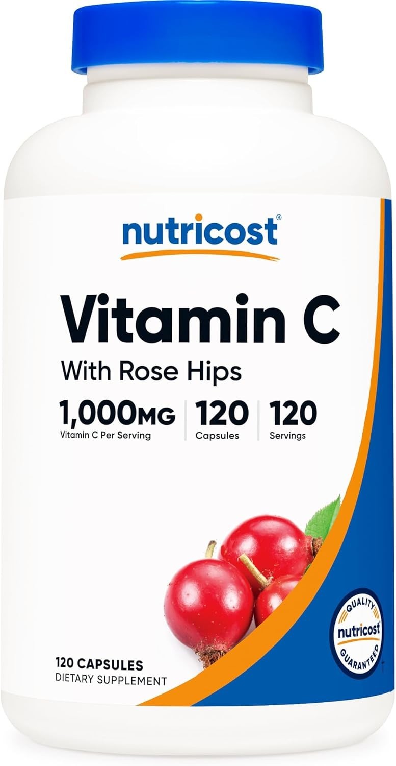 Nutricost Vitamin C with Rose Hips 1025mg, 120 Capsules 1000mg