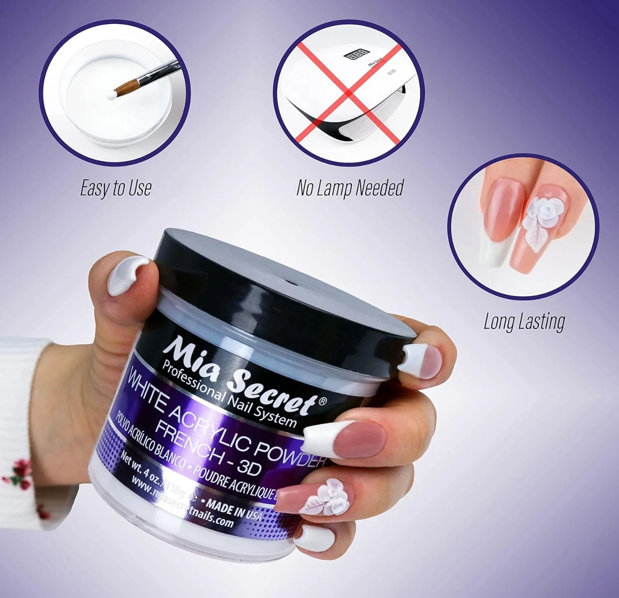 Professional White Acrylic Nail Powder 5 lbs – Extra Fine Salon Quality