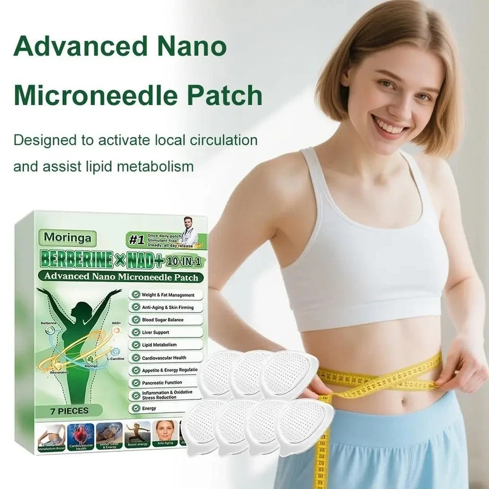 Moringa Berberine 10-in-1 Advanced Nano Microneedle Patch (7pcs/box