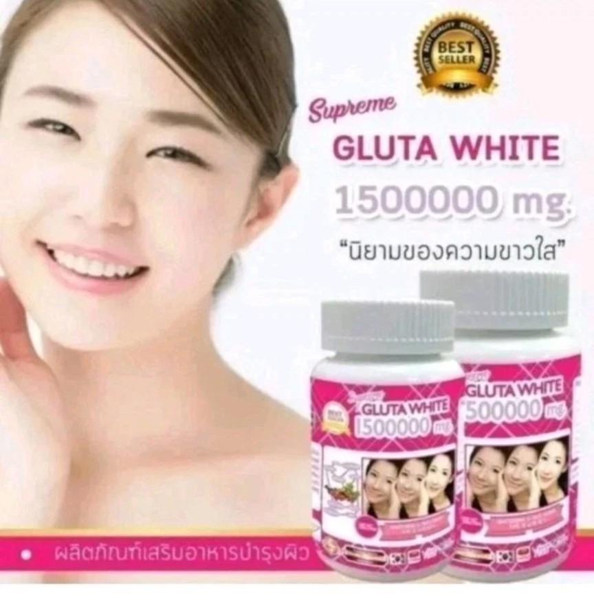 6X Supreme Gluta White 150000mg. Glutathione Skin Whitening 30 Softgel 6pieces