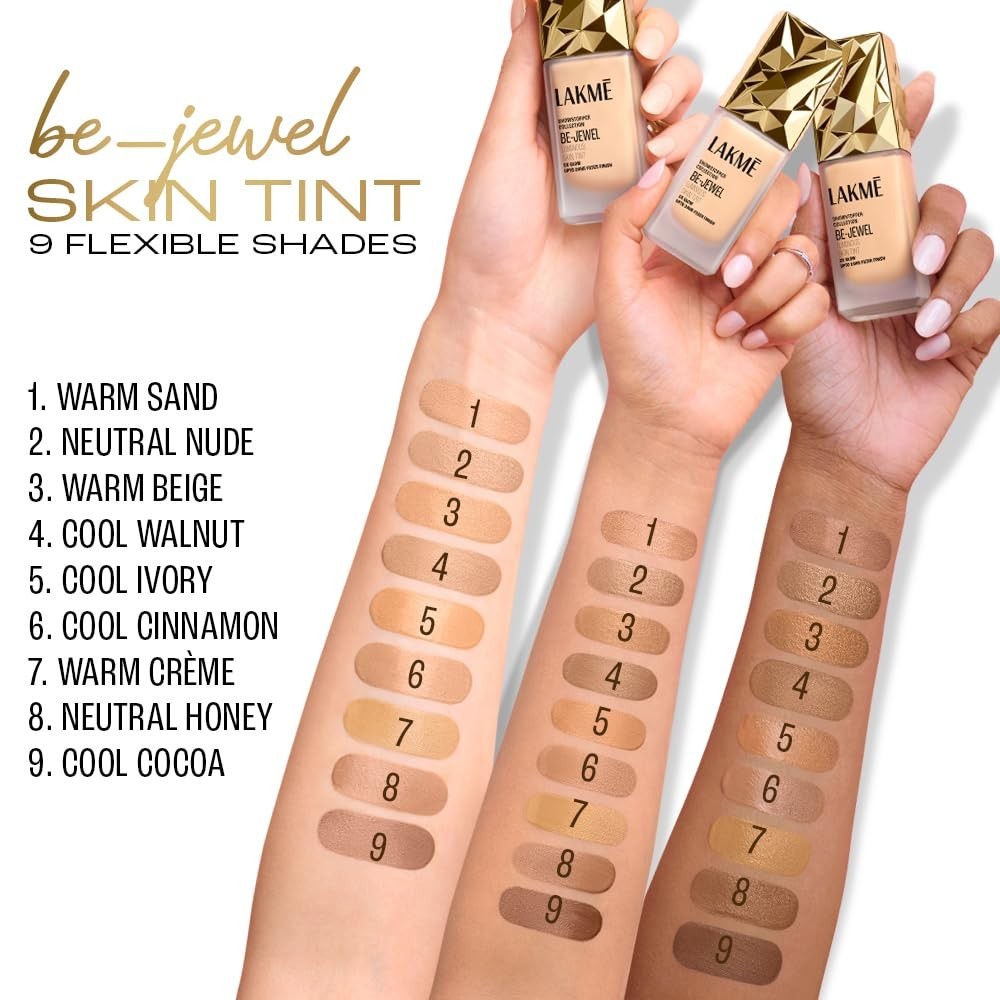 LAKME Be-Jewel Luminous Skin Tint, 25ml, for Radiant, for Women-Neutral Honey